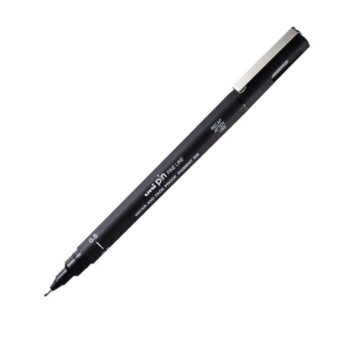 Liner 0.5 Negru UNI PIN-200, pe baza de apa