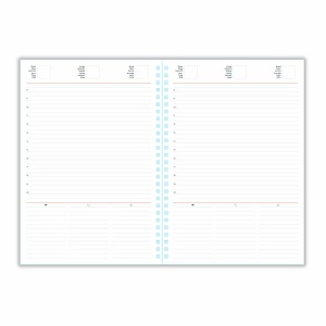 Agenda nedatata B5 TUCSON, hartie offset alb, spira ascunsa, coperta albastru - Img 2