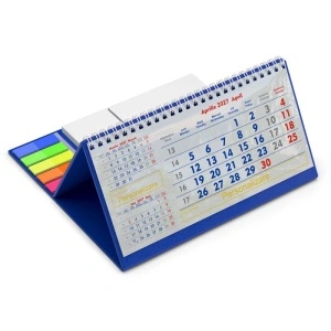Calendar de birou cu notite repozitionabile DM202 Triptic, Albastru - Img 5
