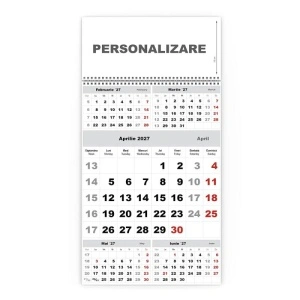 Calendar de perete TRIPTIC CLASIC 3 Argintiu - Img 3