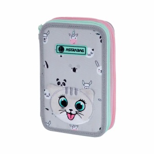 Penar scolar Astra AC2, 2 compartimente, neechipat, coletia Cute Kitty - Img 2