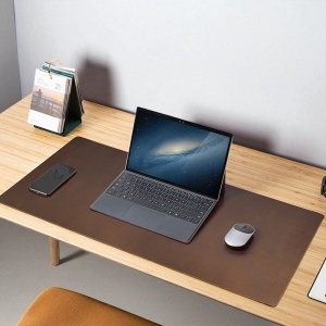 Protectie Birou Mouse Pad&Office Desk Mat Din Piele Naturala Maro