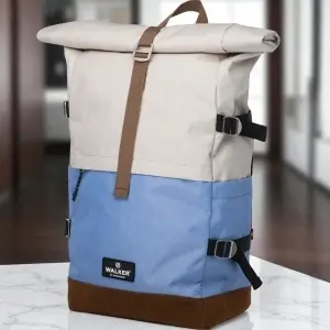 Rucsac Rollup Bicolor Crem Popcorn - Bleu Walker