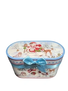 Set cani din ceramica, in cutie cadou de Craciun, cu imprimeu om de zapada - Img 2