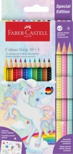 Set Promo Creioane Colorate 10+3 Culori Grip 2001 Unicorn Faber-Castell
