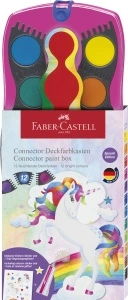 Acuarele 12 Culori Connector Roz Unicorni Faber-Castell