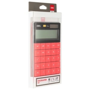 Calculator Birou 12 Dig Modern Roșu Deli - Img 3