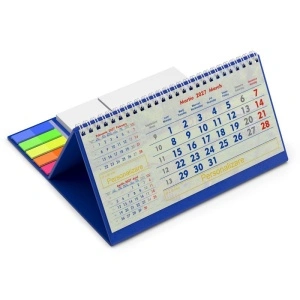 Calendar de birou cu notite repozitionabile DM202 Triptic, Albastru - Img 2