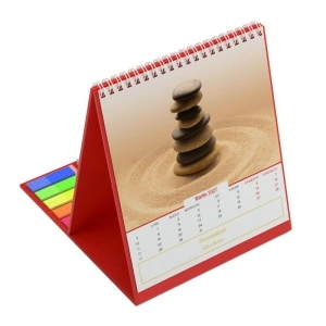 Calendar de birou cu notite repozitionabile Zen rosu - Img 4