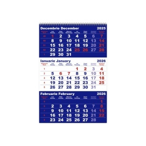 Calendar de perete TRIPTIC CLASIC 1 Albastru