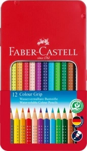 Creioane Colorate 12 Culori Cutie Metal Grip 2001 Faber-Castell