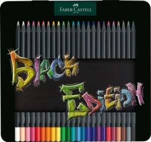 Creioane Colorate 24 Culori Black Edition Cutie Metal Faber-Castell