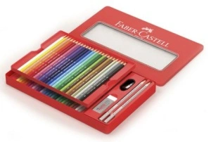 Creioane Colorate 48 Culori + 4 Accesorii Cutie Metal-2 Faber-Castell - Img 3