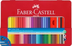 Creioane Colorate 48 Culori Cutie Metal Grip 2001 Faber-Castell