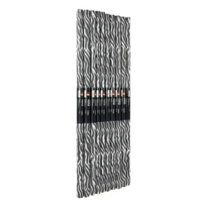 Hartie creponata Colorarte, 50x200cm, negru cu alb, model zebra, set 10 role
