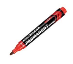 Marker Permanent Rosu Varf Rotund 2.5mm Deli - Img 4