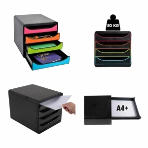 Organizator Exacompta Aquarel, 4 sertare, A4, 347x278x267 mm - Img 5