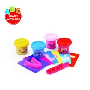 Plastilina Keyroad Baby line, 4 culori x110g, 26 litere carton, 1 cutter plastic, cutie plastic