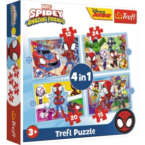 Puzzle carton 4in1 Trefl Spidey - Echipa lui Spidey, +3 ani