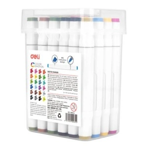 Set 24 Markere Skething Varf Dublu 1mm/7mm Cut Plastic Deli - Img 3