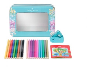 Set Cadou 20 Creioane Colorate Sparkle + Ascutitoare Sleeve Faber-Castell - Img 4