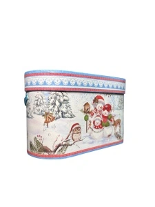 Set cani din ceramica, in cutie cadou de Craciun, cu imprimeu om de zapada - Img 3