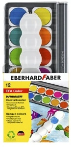 Acuarele 12 Culori Detasabile + Paleta + Tub Alb Eberhard Faber