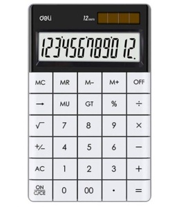 Calculator Birou 12 Dig Modern Alb Deli - Img 1