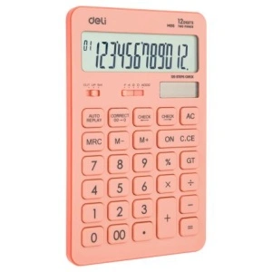 Calculator Birou 12 Dig Roz Pastel Deli - Img 3