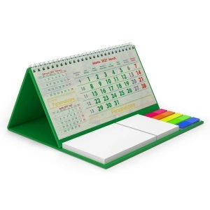 Calendar de birou cu notite repozitionabile DM202 Triptic, Verde - Img 5