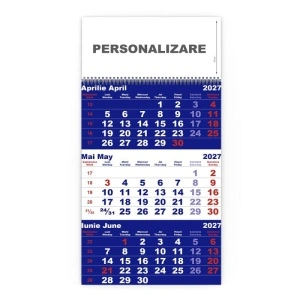 Calendar de perete TRIPTIC CLASIC 1 Albastru - Img 3