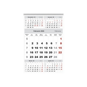 Calendar de perete TRIPTIC CLASIC 3 Argintiu - Img 2