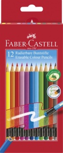 Creioane Colorate 12 Cu Guma Eco Faber-Castell - Img 1