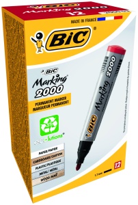 Marker Permanent Rosu Varf Rotund 2000 Bic - Img 3