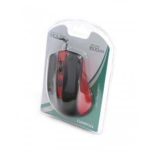 Mouse optic Omega, 1000 dpi, USB, cablu 1.25m, rosu