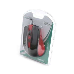 Mouse optic Omega, 1000 dpi, USB, cablu 1.25m, rosu