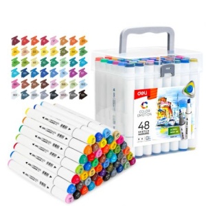 Set 48 Markere Sketching Vf. Dublu 1/7MM Cutie Plastic Color Emotion - Img 1