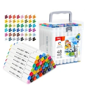 Set 48 Markere Sketching Vf. Dublu 1/7MM Cutie Plastic Color Emotion