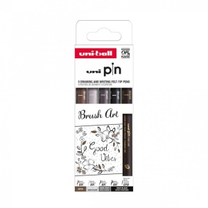 Set 5x Liner, varf pensula + varf extra fin, UNI PIN-200, pe baza de apa (Copy 1)