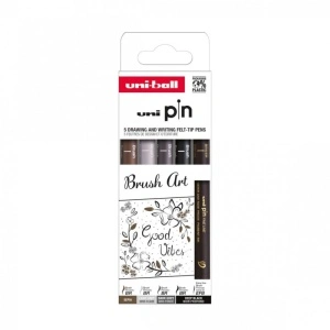 Set 5x Liner, varf pensula + varf extra fin, UNI PIN-200, pe baza de apa (Copy 1)