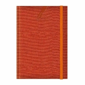 Agenda nedatata A5 Colere, elastic, hartie alba, coperta portocalie