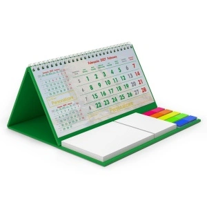 Calendar de birou cu notite repozitionabile DM202 Triptic, Verde - Img 2