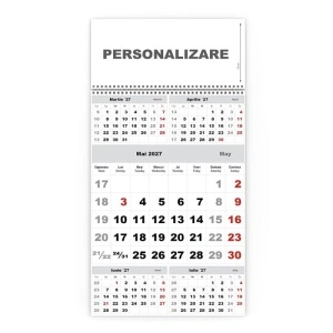 Calendar de perete TRIPTIC CLASIC 3 Argintiu - Img 4