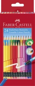 Creioane Colorate 24 Cu Guma Eco Faber-Castell