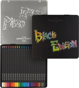 Creioane Colorate 24 Culori Black Edition Cutie Metal Faber-Castell - Img 3