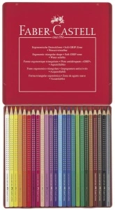 Creioane Colorate 24 Culori Cutie Metal Grip 2001 Faber-Castell - Img 3