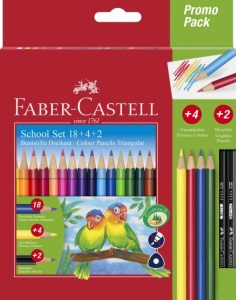 Creioane Colorate Triunghiulare 18+4+2 Promo Faber-Castell - Img 1