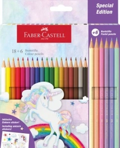 Creioane Colorate Unicorni 18+6 Culori Faber-Castell