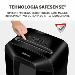 Distrugator documente Fellowes LX85, cross cut, 12 coli, negru - Img 4