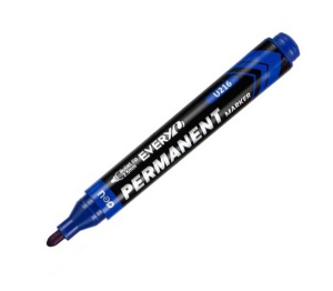 Marker Permanent Albastru Varf Rotund 2.5mm Deli - Img 2